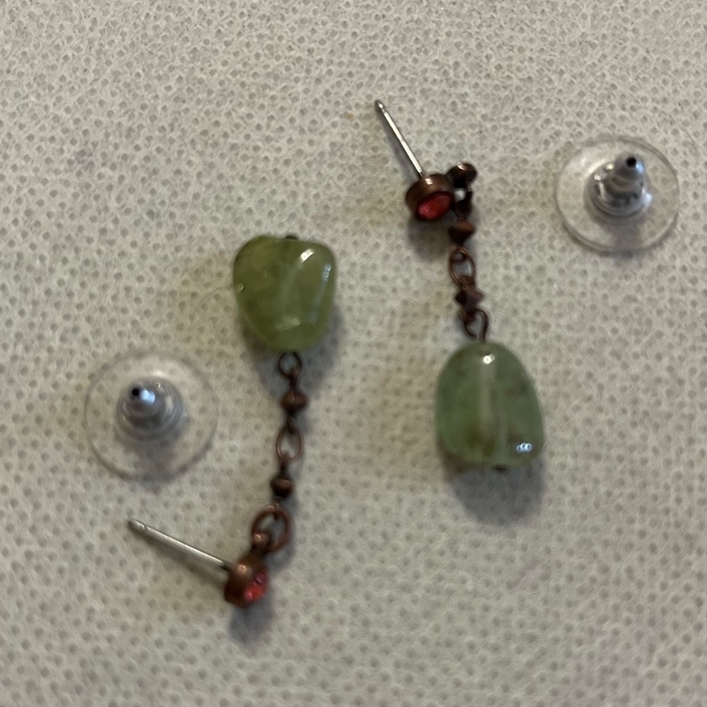 Green stone earrings